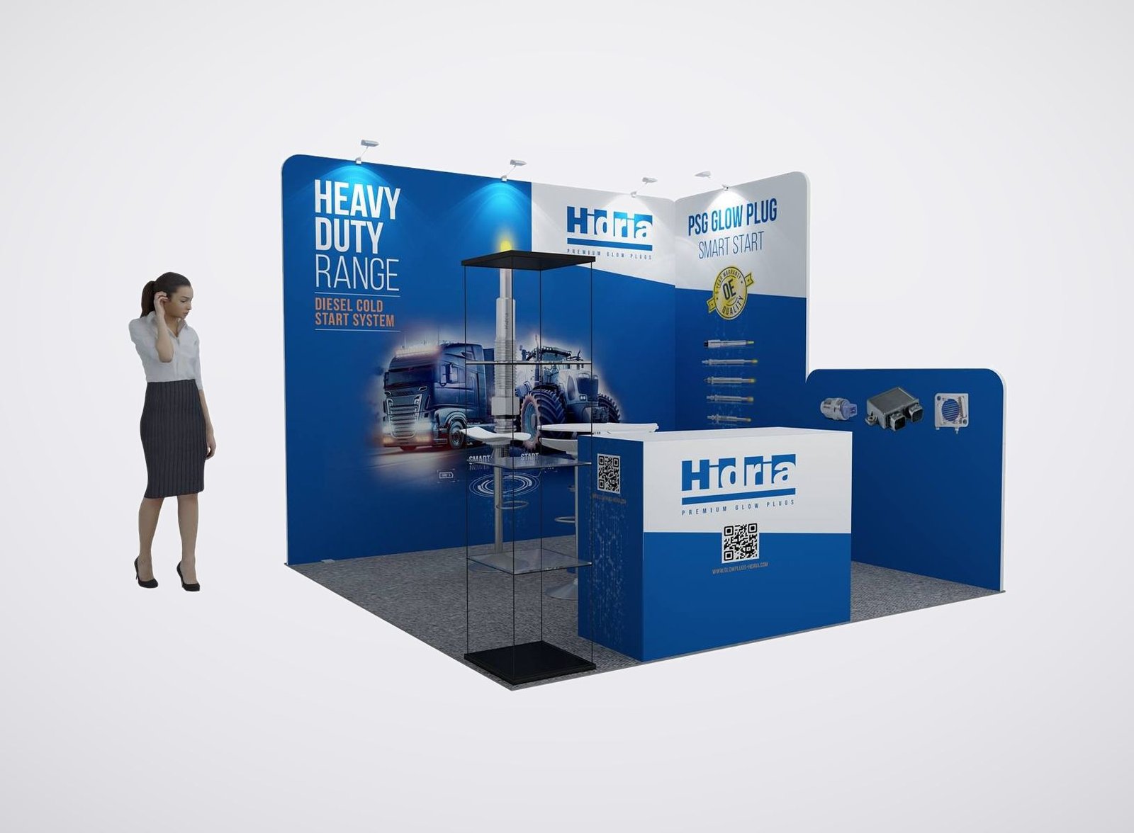 HIDRIA 10x10 trade show booth display at AAPEX 2025