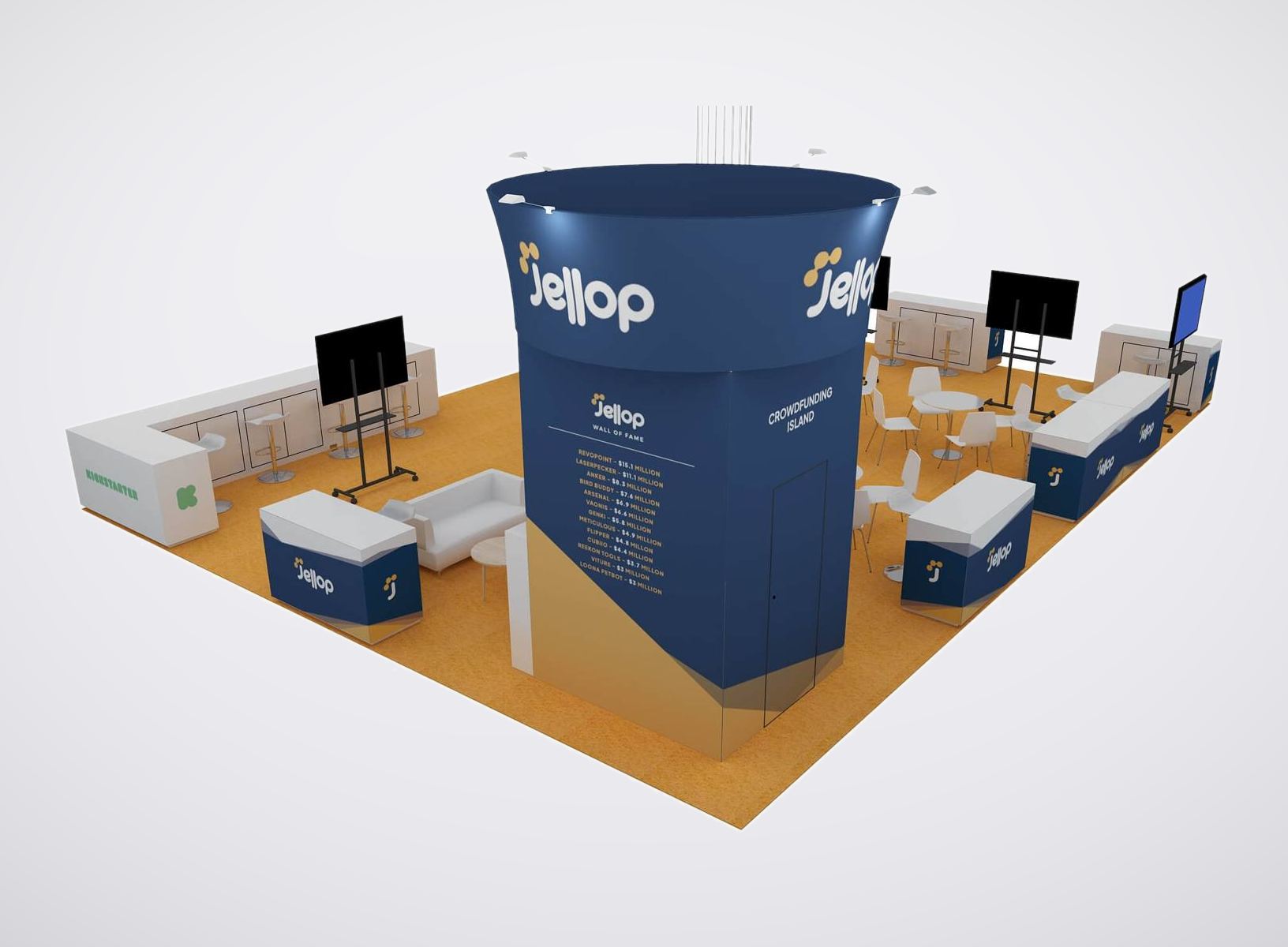 Jellop 30x40 trade show booth display at CES 2024