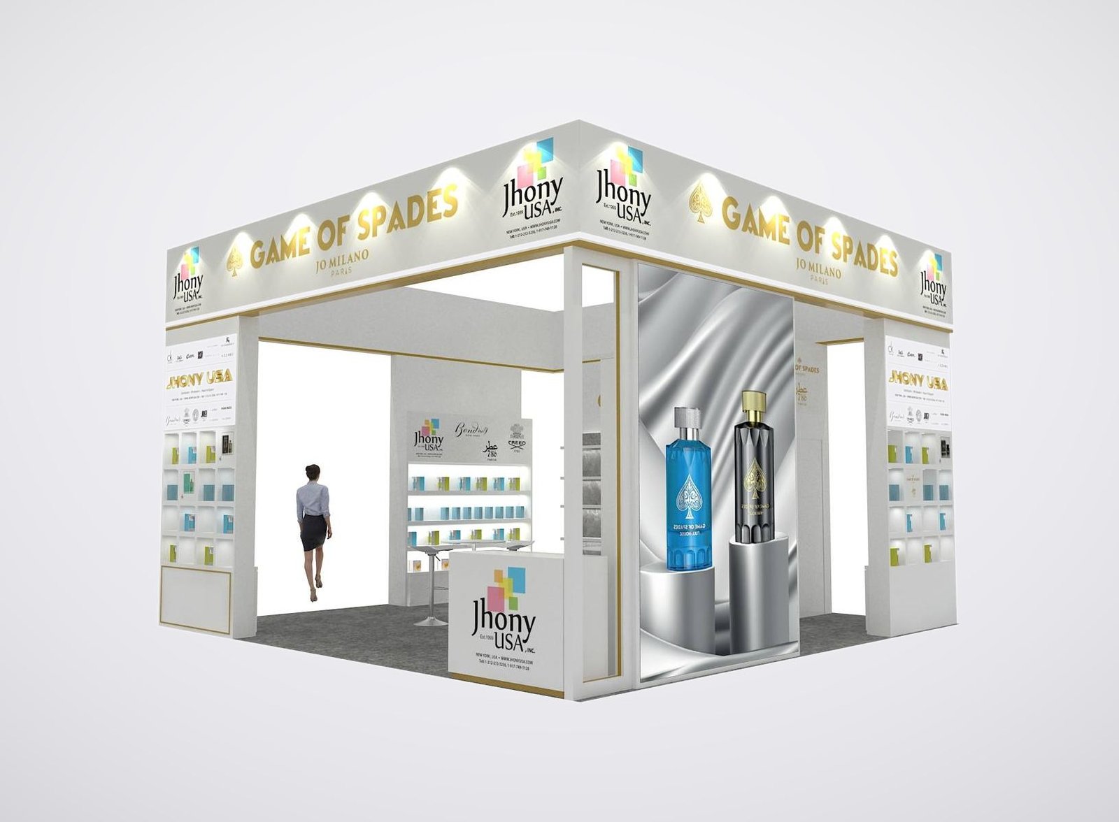 Jhony 20x20 trade show booth display at ASD 2024