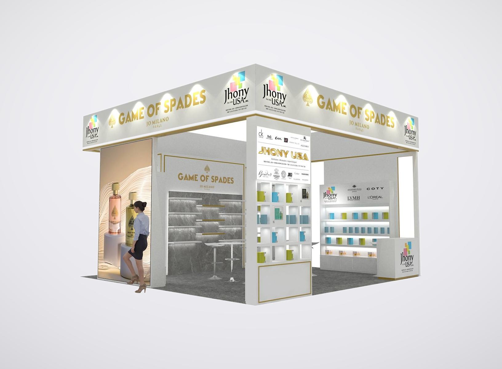 Jhony 20x20 trade show booth display at ASD 2024