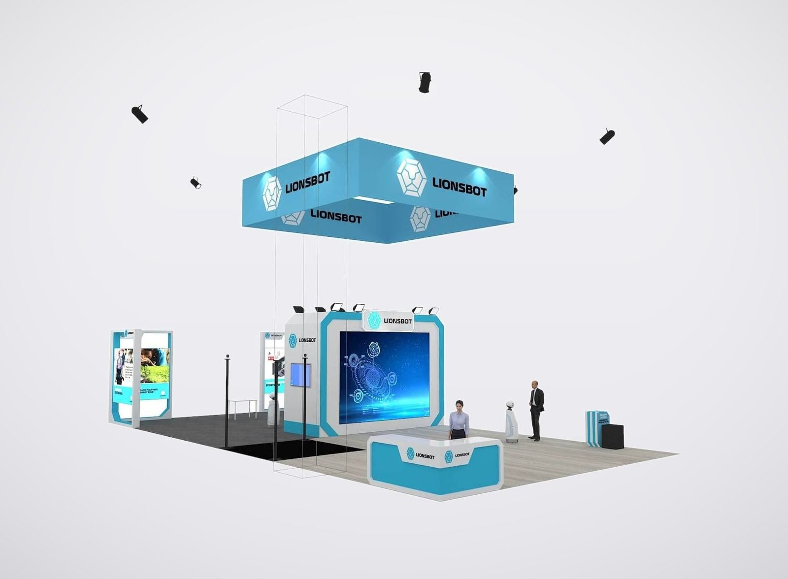 LionsBot 30x60 trade show booth display at ISSA Show 2023