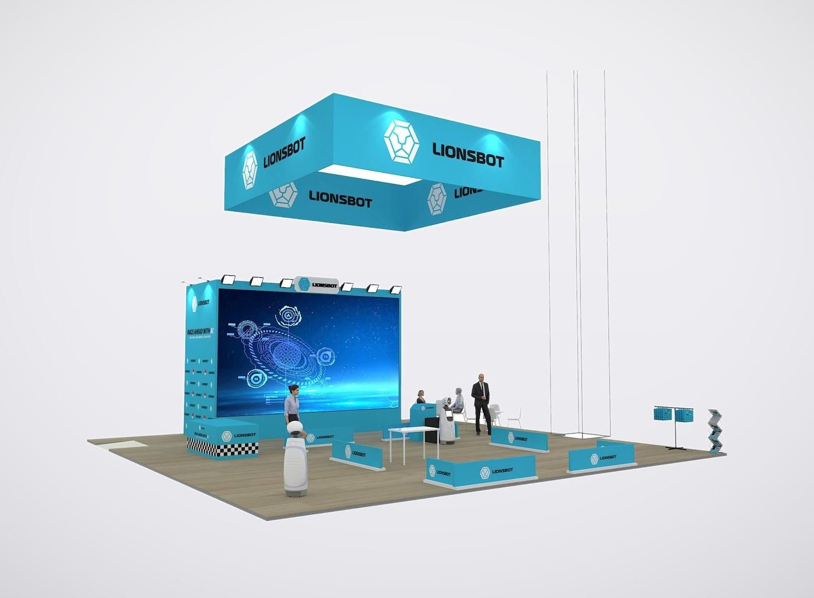 LionsBot 40x40 trade show booth display at ISSA 2024