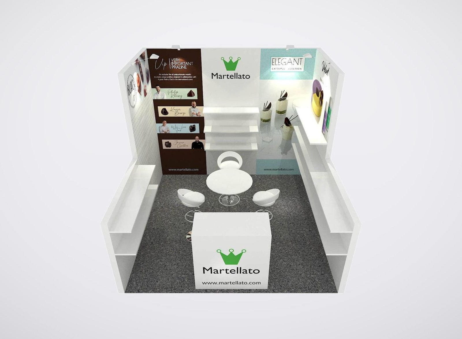Martellato 10x10 trade show booth display at IBIE 2019