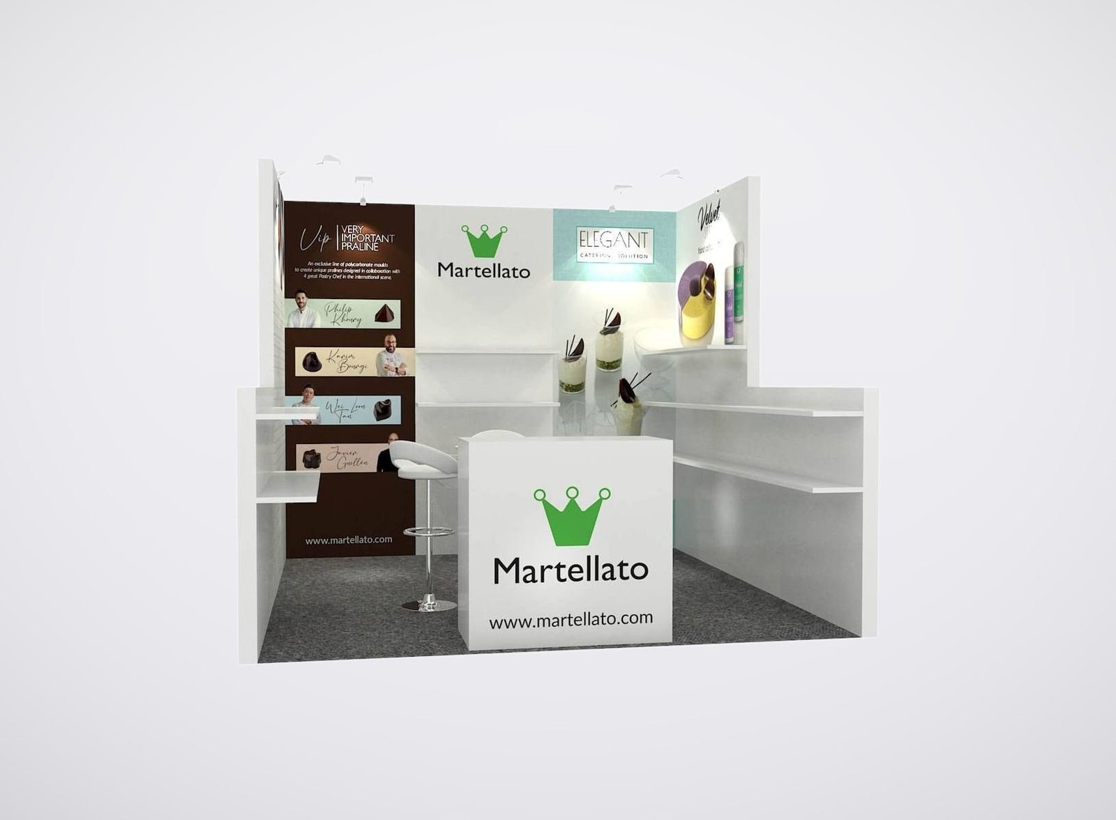 Martellato 10x10 trade show booth display at IBIE 2019