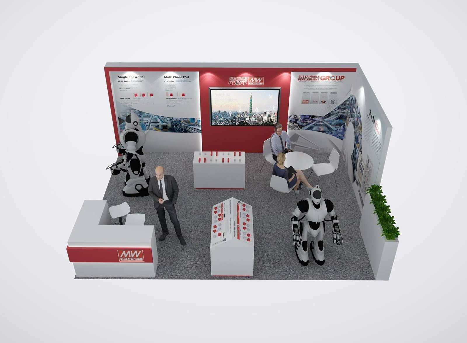 MEAN WELL 15x20 trade show booth display at ATX West 2025