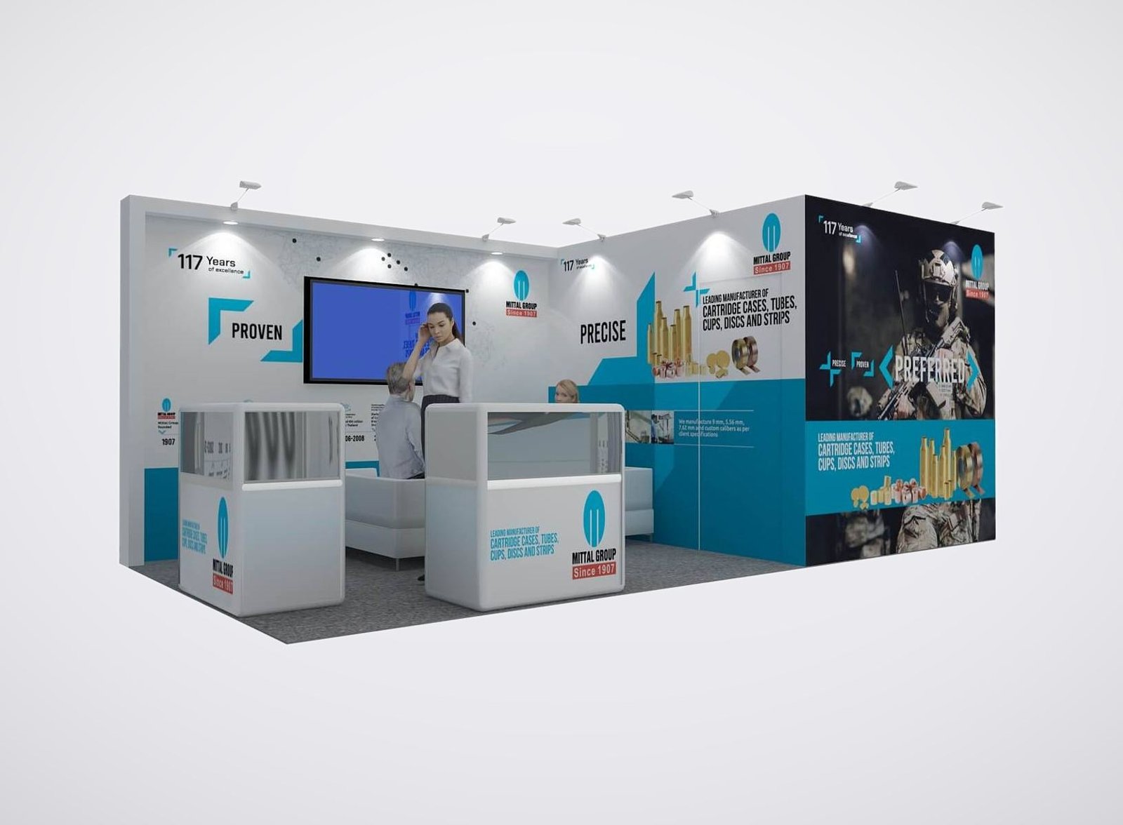Mittal Group 10x20 trade show booth display at Shot Show 2024