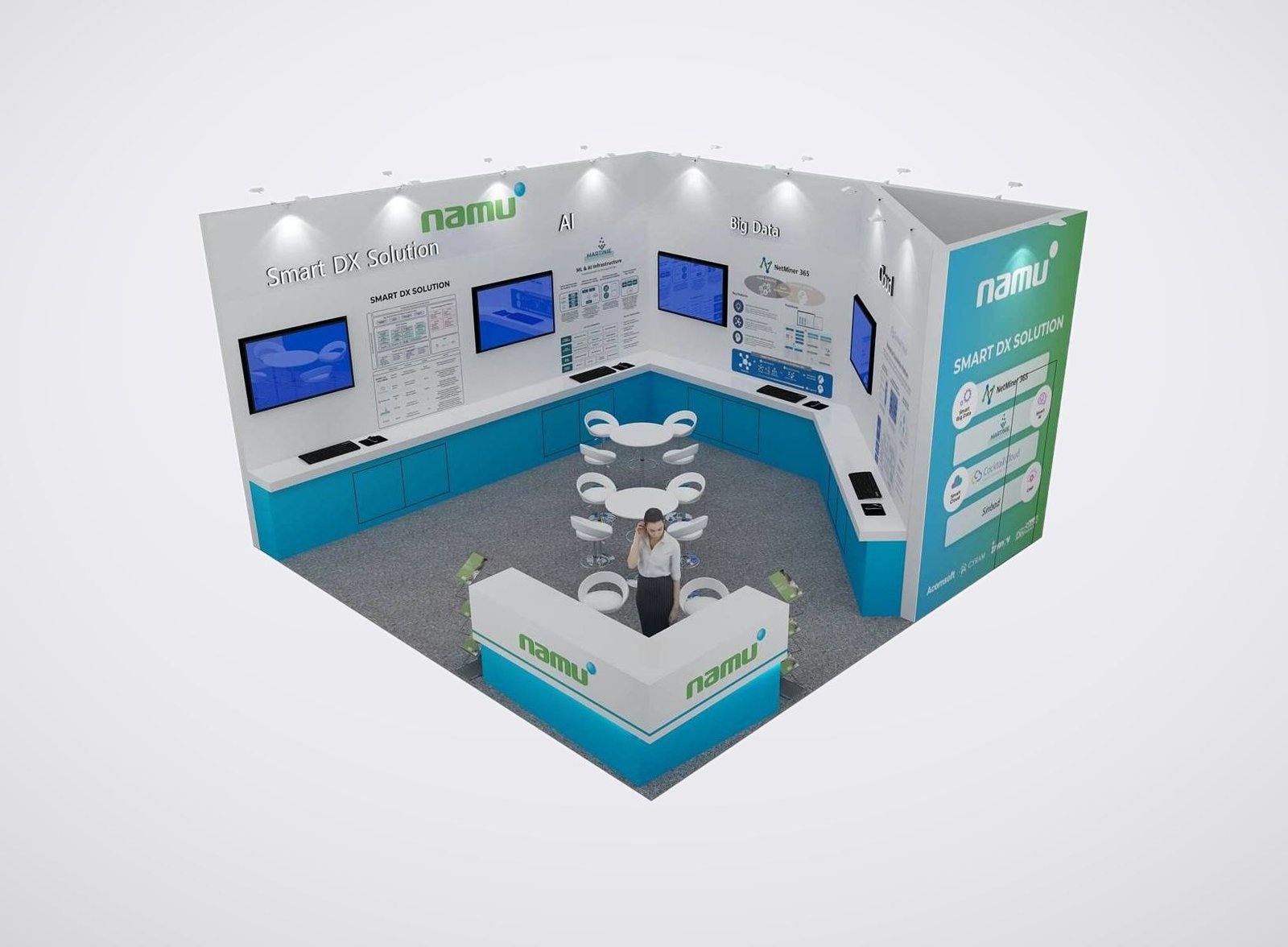 NAMUTECH 20x20 trade show booth display at CES 2022
