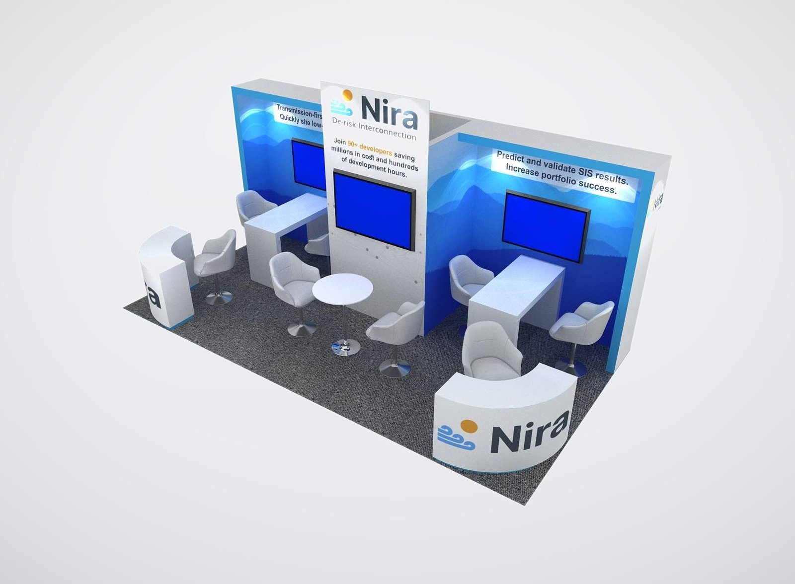 Nira 10x20 trade show booth display at Clean power 2025