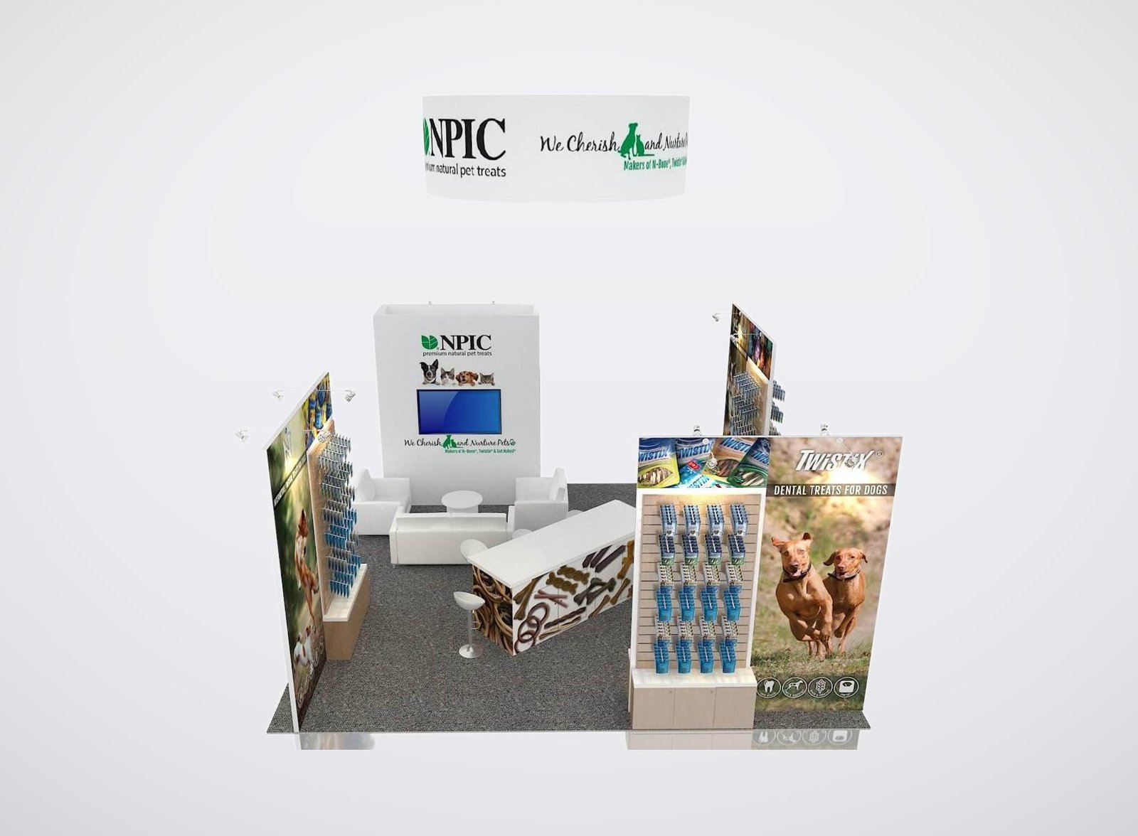 NPIC 20x20 trade show booth display at Global Pet &Superzoo 2020