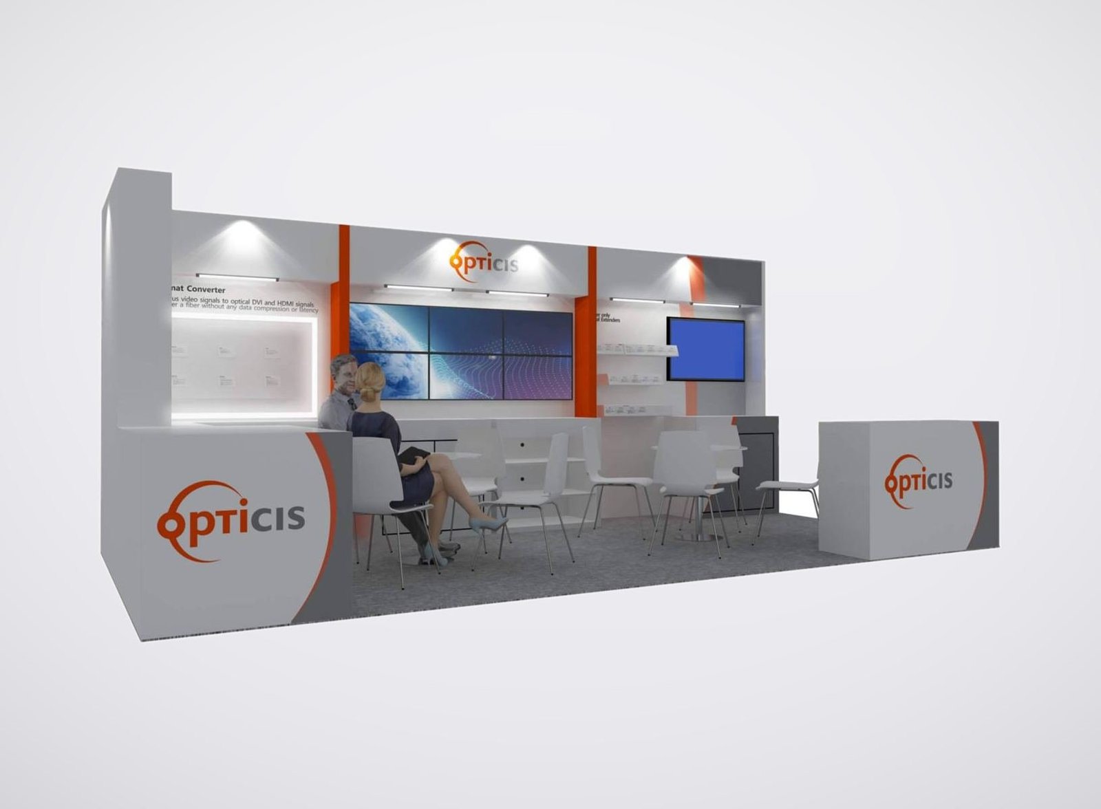Opticis 10x20 trade show booth display at NAB 2023