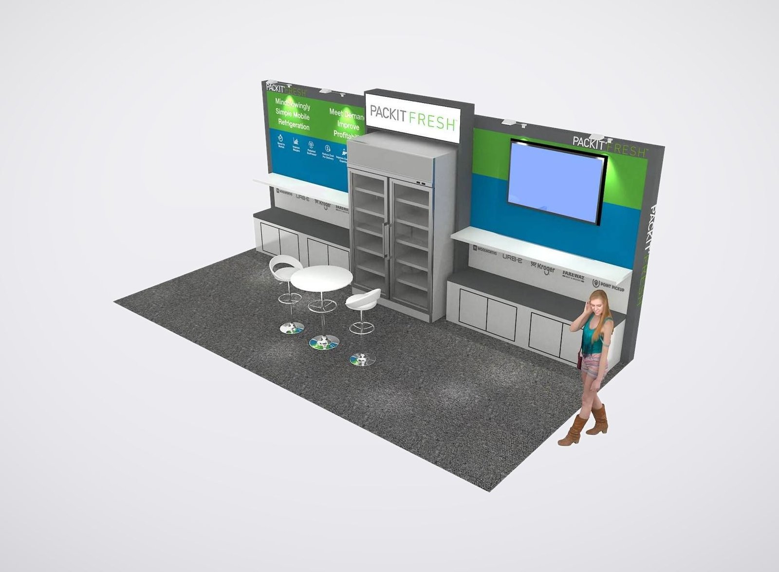Packit fresh 10x20 trade show booth display at GRECERY SHOP 2022