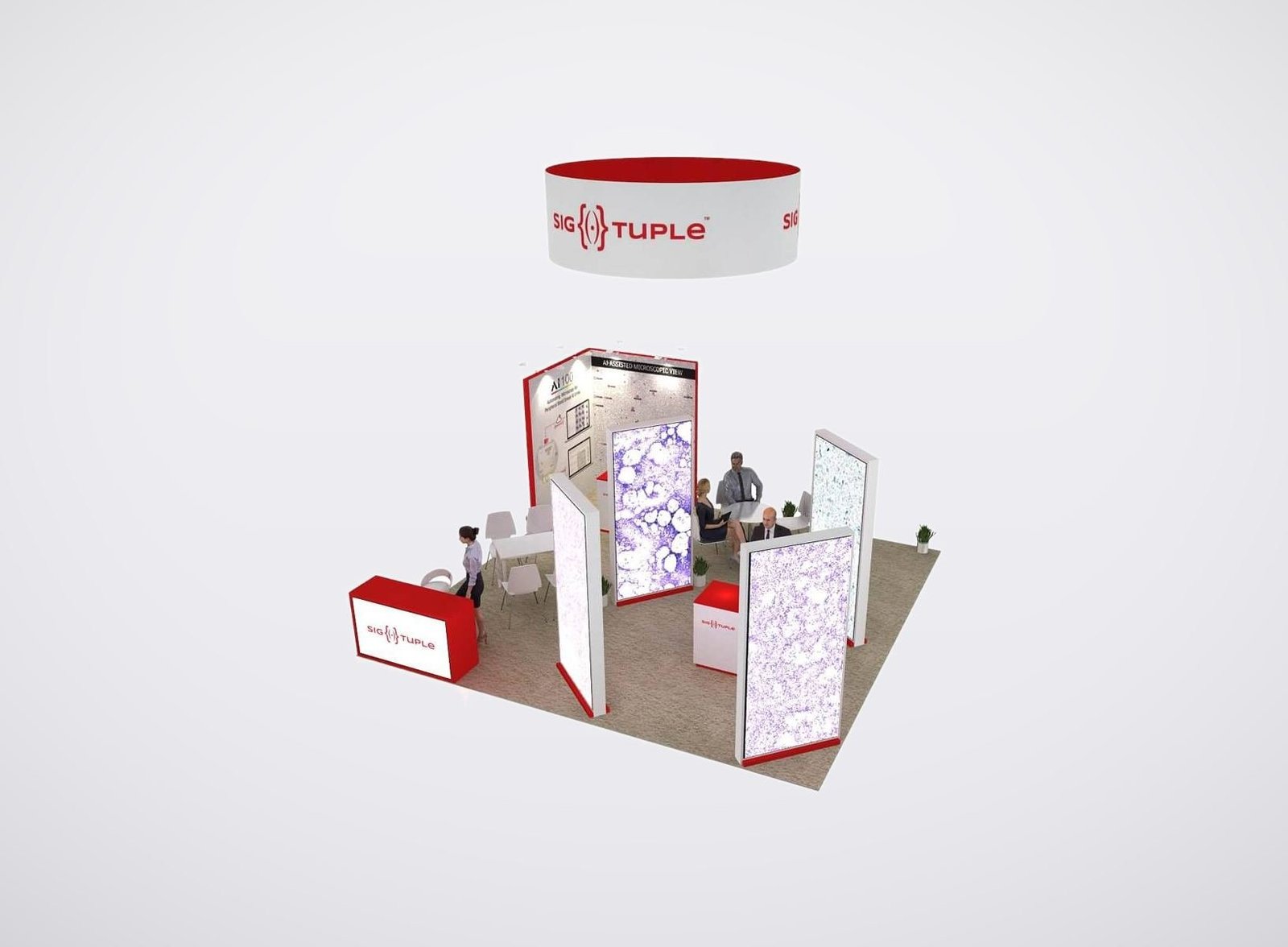 SigTuple 20x20 trade show booth display at AACC 2023