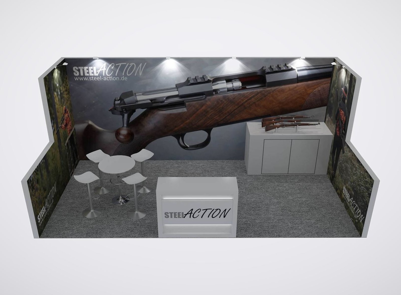 Steel Action 10x20 trade show booth display at Shot Show 2024