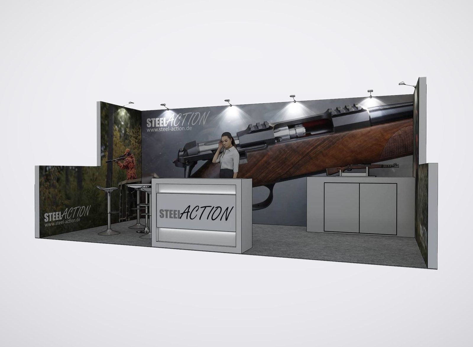 Steel Action 10x20 trade show booth display at Shot Show 2024