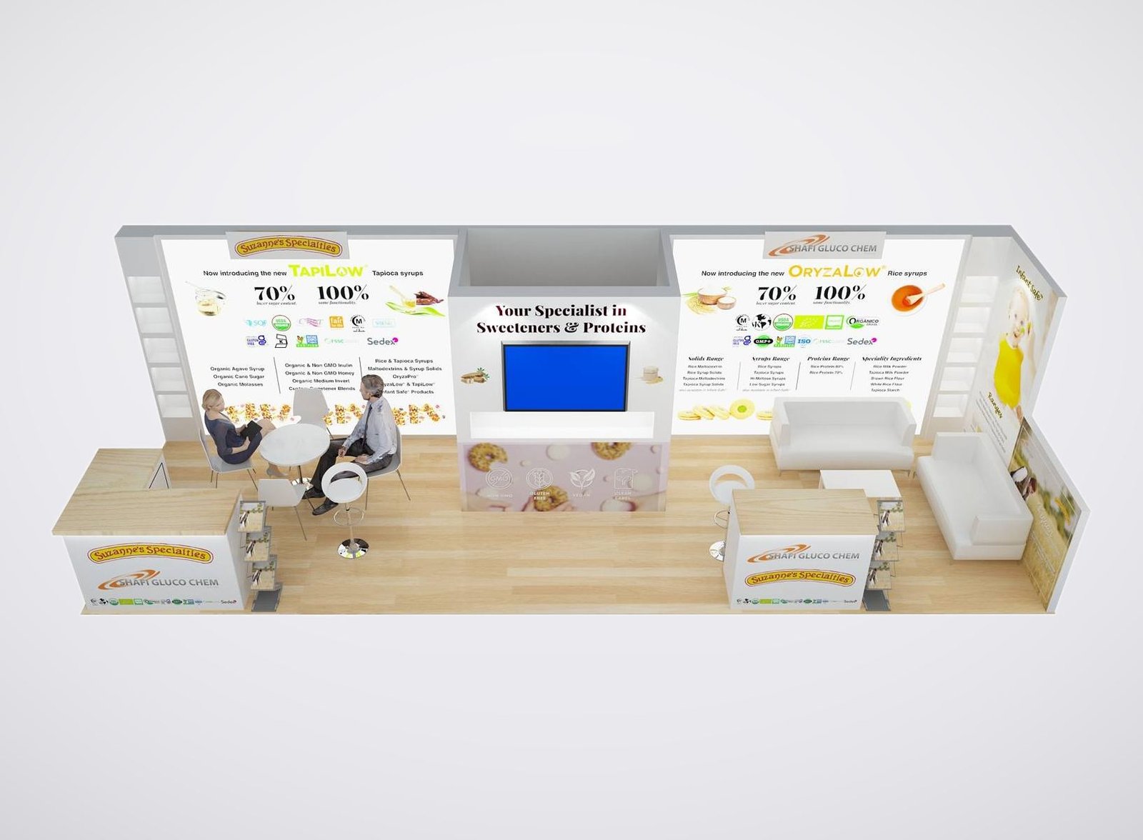 Suzanne's 10x30 trade show booth display at IBIE 2025