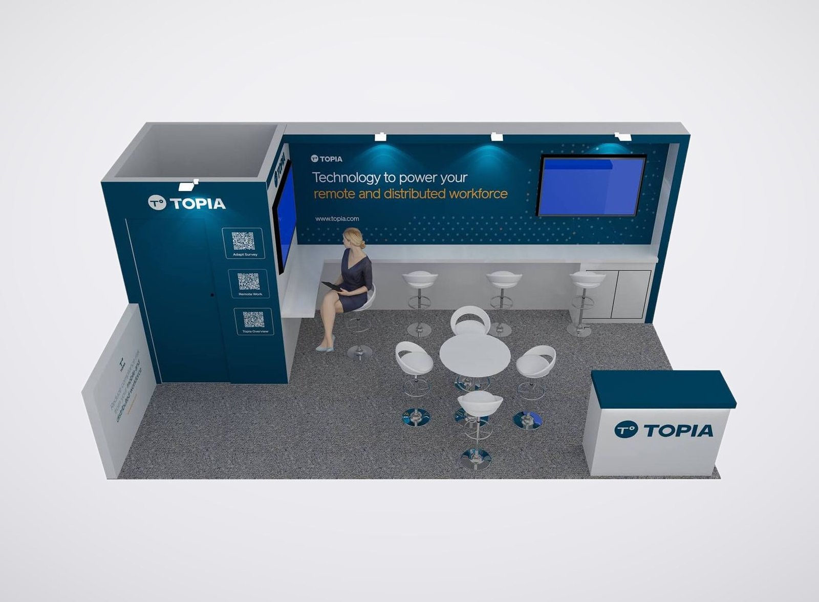 TOPIA 10x20 trade show booth display at HR TECH SHOW 2023