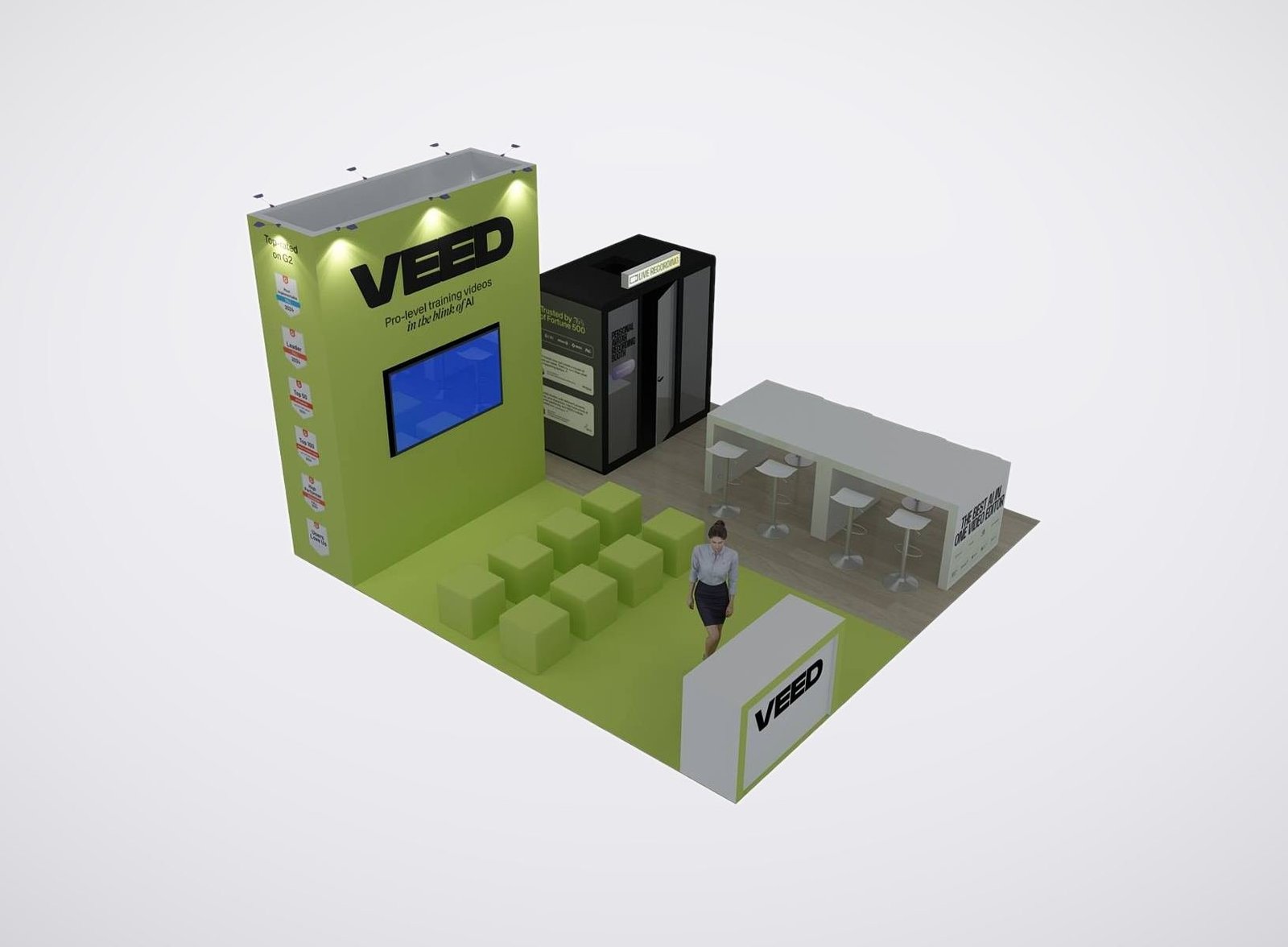 VEED 20x20 trade show booth display at Devlearn 2024