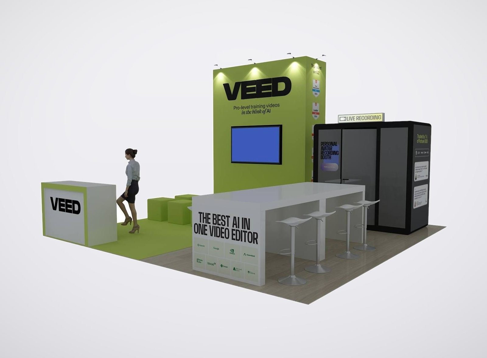 VEED 20x20 trade show booth display at Devlearn 2024