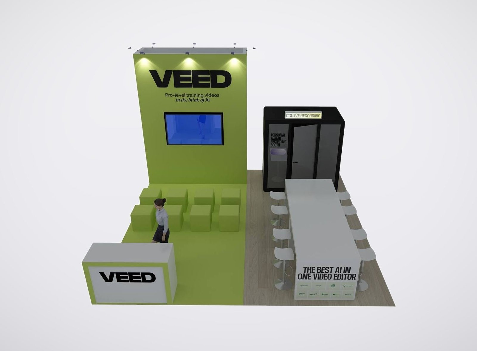 VEED 20x20 trade show booth display at Devlearn 2024