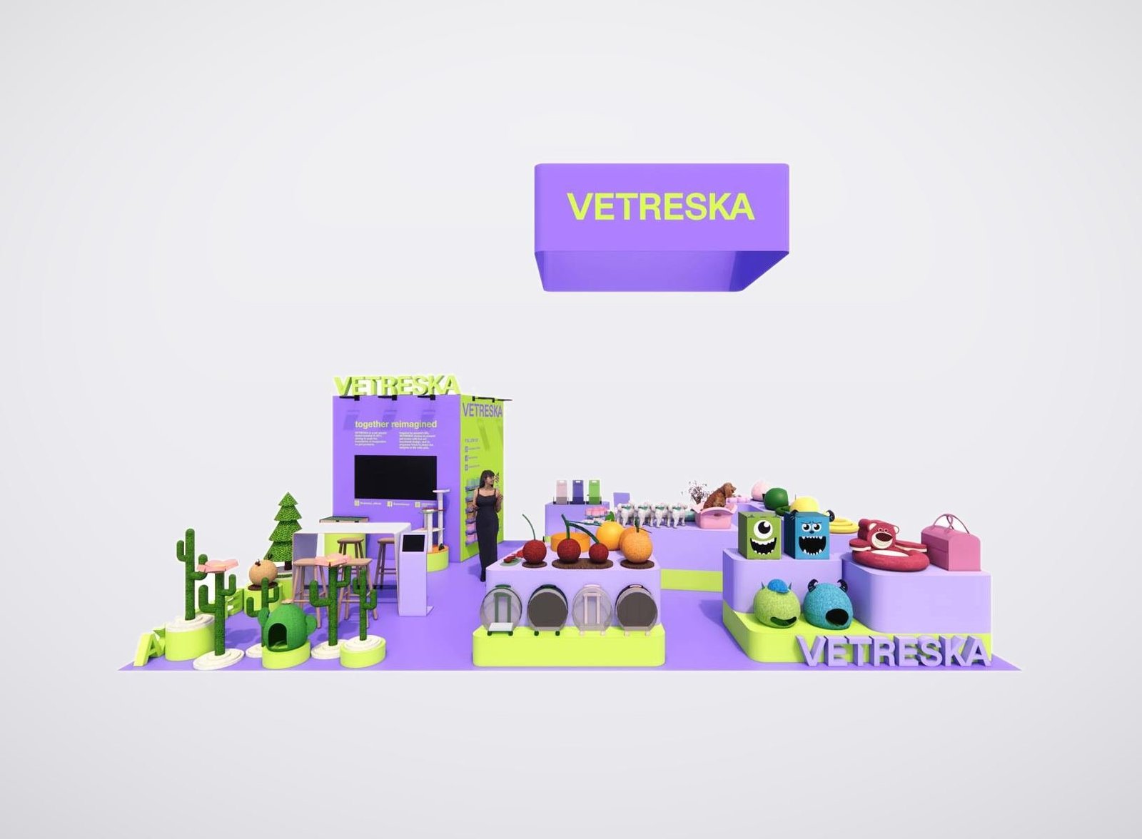Vetreska 20x30 trade show booth display at Global Pet 2023