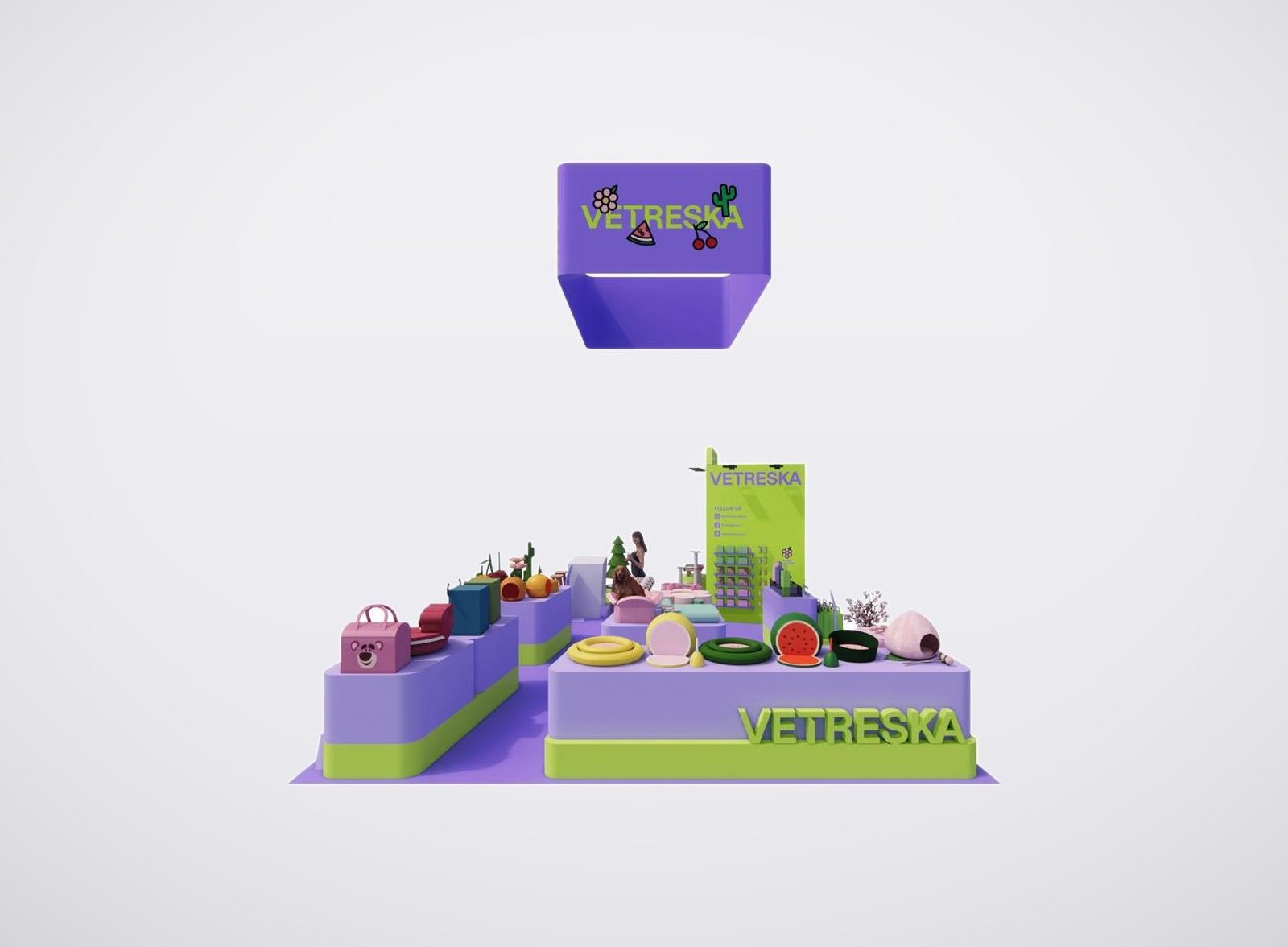 Vetreska 20x30 trade show booth display at Global Pet 2023