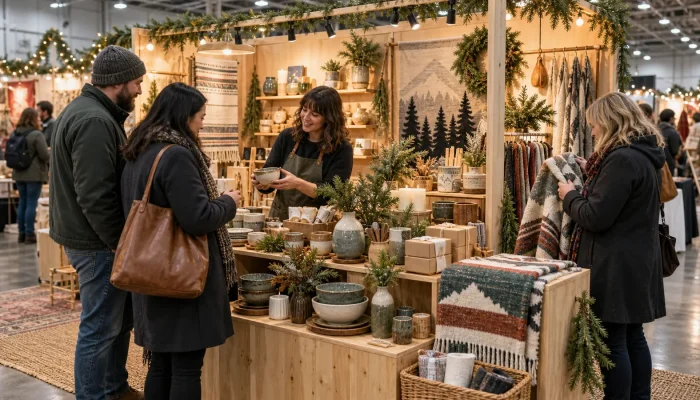 Holiday gift market booth concept for a Portland consumer event