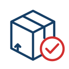 Packed exhibit component with inspection check icon