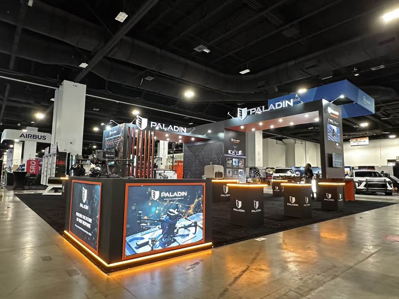 Paladin Drones 40 by 40 foot booth at IACP 2025