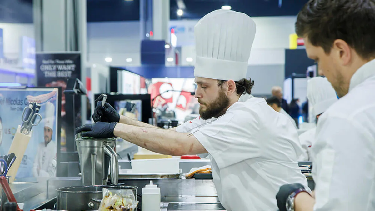 A chef demonstration at a previous edition of The NAFEM Show.