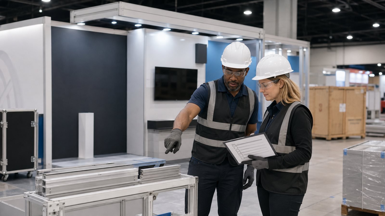 Trade show exhibit project handoff and installation checklist review