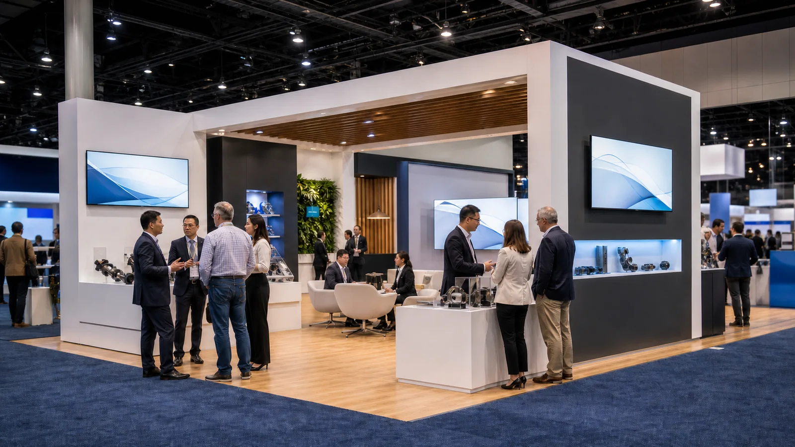 Custom trade show booth at a Las Vegas B2B exhibition