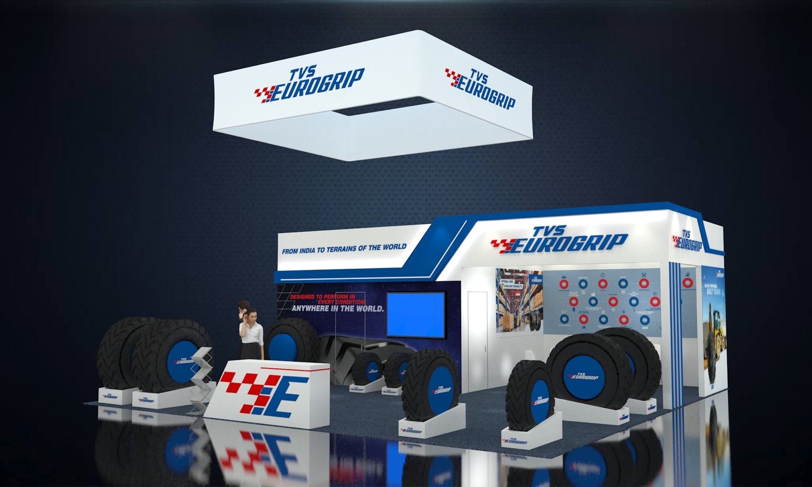 TVS EUROGRIP 30x30 trade show booth display at CONEXPO 2020