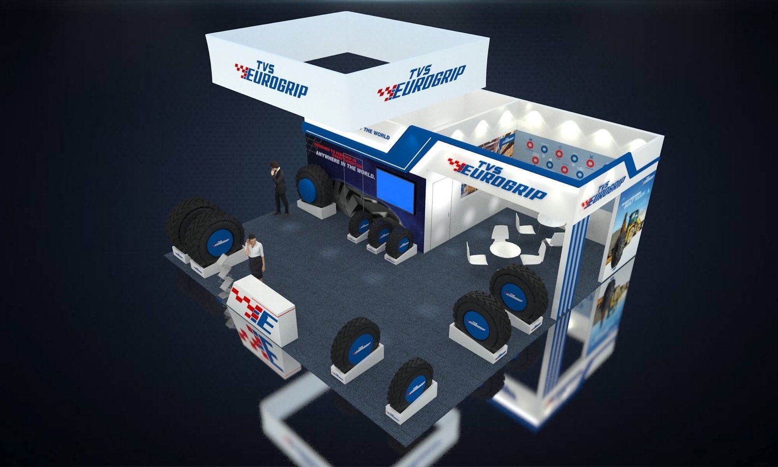 TVS EUROGRIP 30x30 trade show booth display at CONEXPO 2020