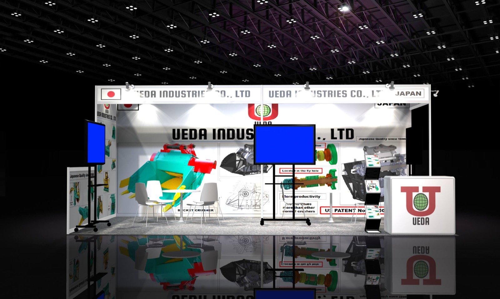 UEDA 20x20 trade show booth display at ConExpo 2023