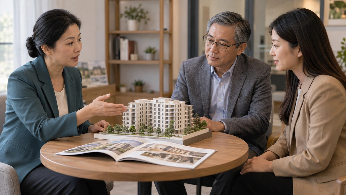 Property professionals discussing a development model