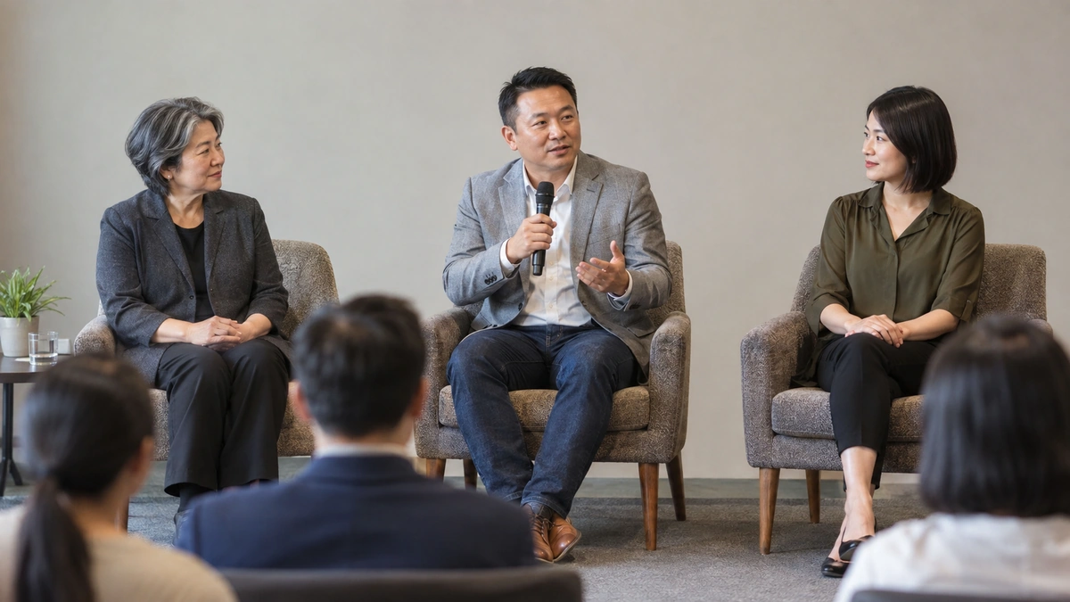 Speakers taking part in a small property discussion panel