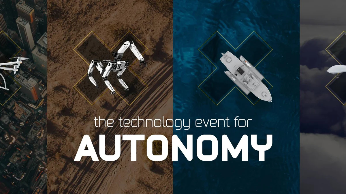 Autonomous aircraft, vehicles and maritime systems in the official XPONENTIAL 2027 visual.